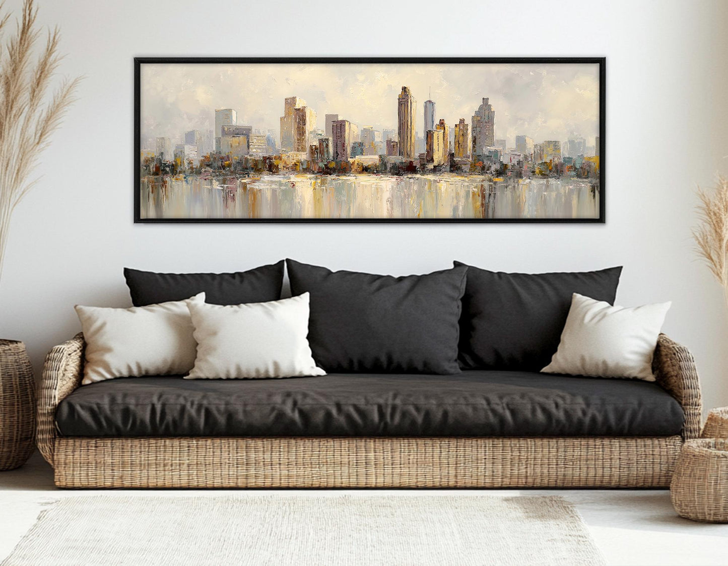 Atlanta Skyline Canvas - Rustic Wall Art | Framed Cotton Canvas Print, Ready to Hang