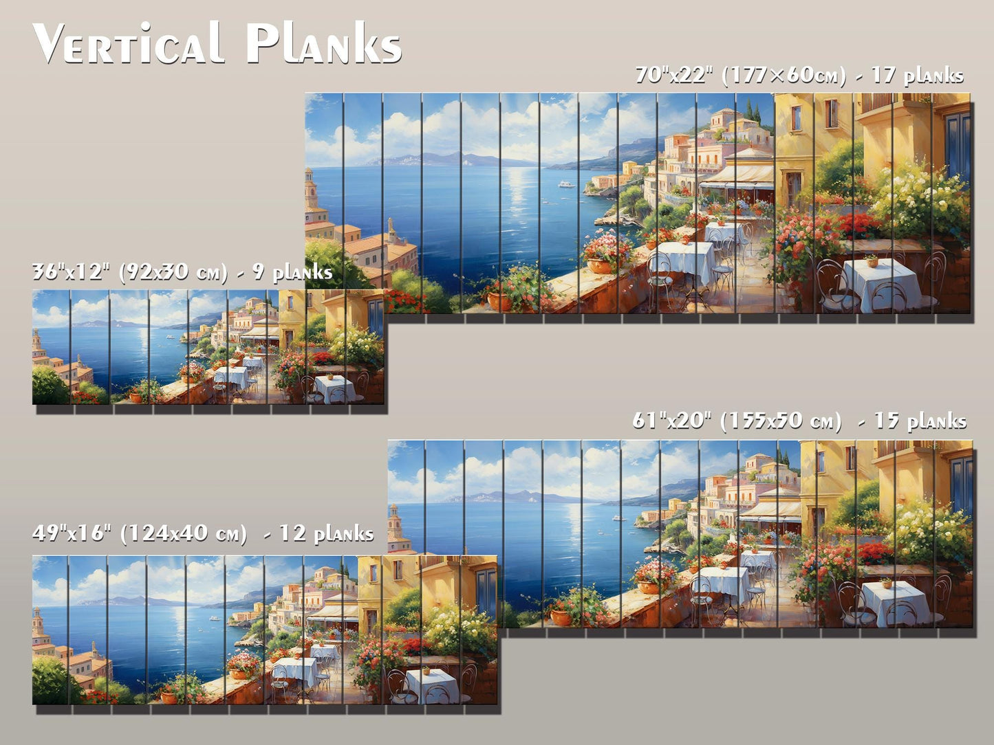 Italy Coast Painting – Scenic Italian Landscape Wood Wall Art | Rustic Coastal Decor
