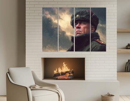 Georgy Zhukov Canvas Print – Framed Floating Frame | Museum Style WW2 Wall Art