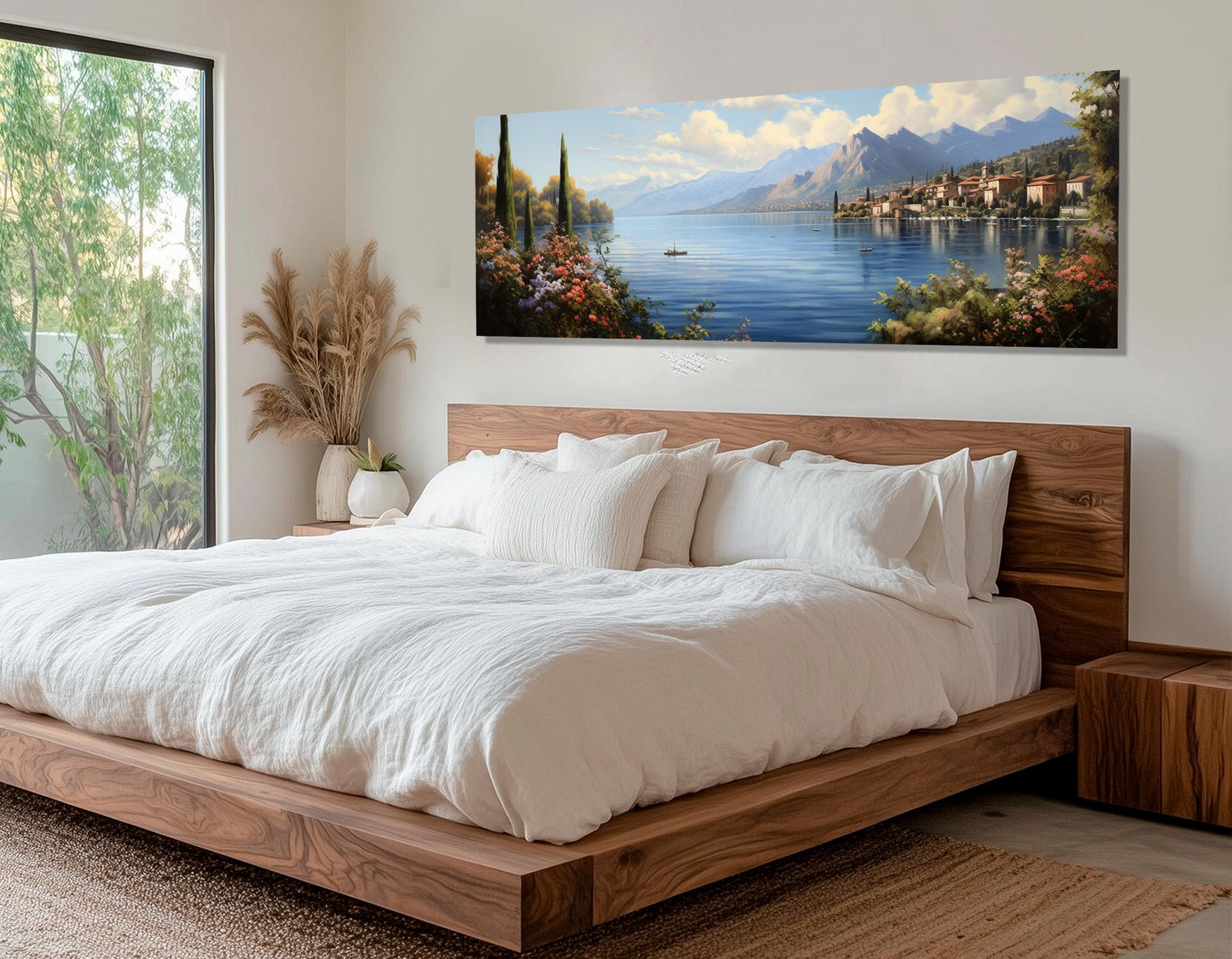 Lake Iseo Canvas Print – Panoramic Italian Lake Art | Framed & Ready to Hang