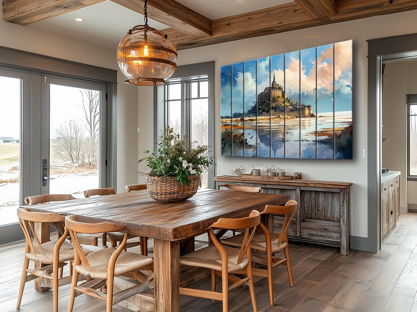 Mont-Saint-Michel Wood Art | Unique Wood Grain, French Wall Decor, Ready to Hang