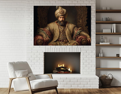 Ottoman Throne Canvas Framed Print – Suleiman The Magnificent Historical Wall Art