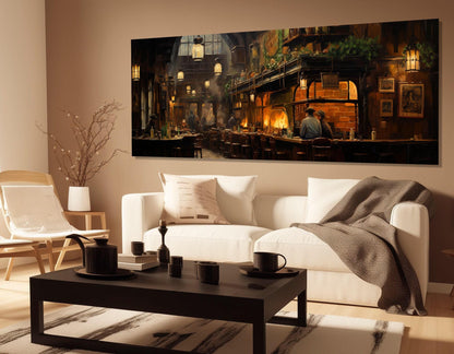 Irish Pub Canvas Print – Vintage Pub Poster on Cotton Gallery Wrapped Canvas Art