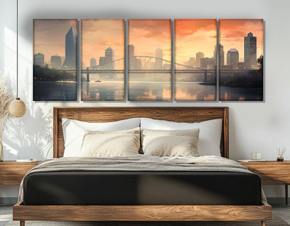 Jacksonville Canvas Print – Framed Abstract Sunset Art | Ready to Hang Wall Decor