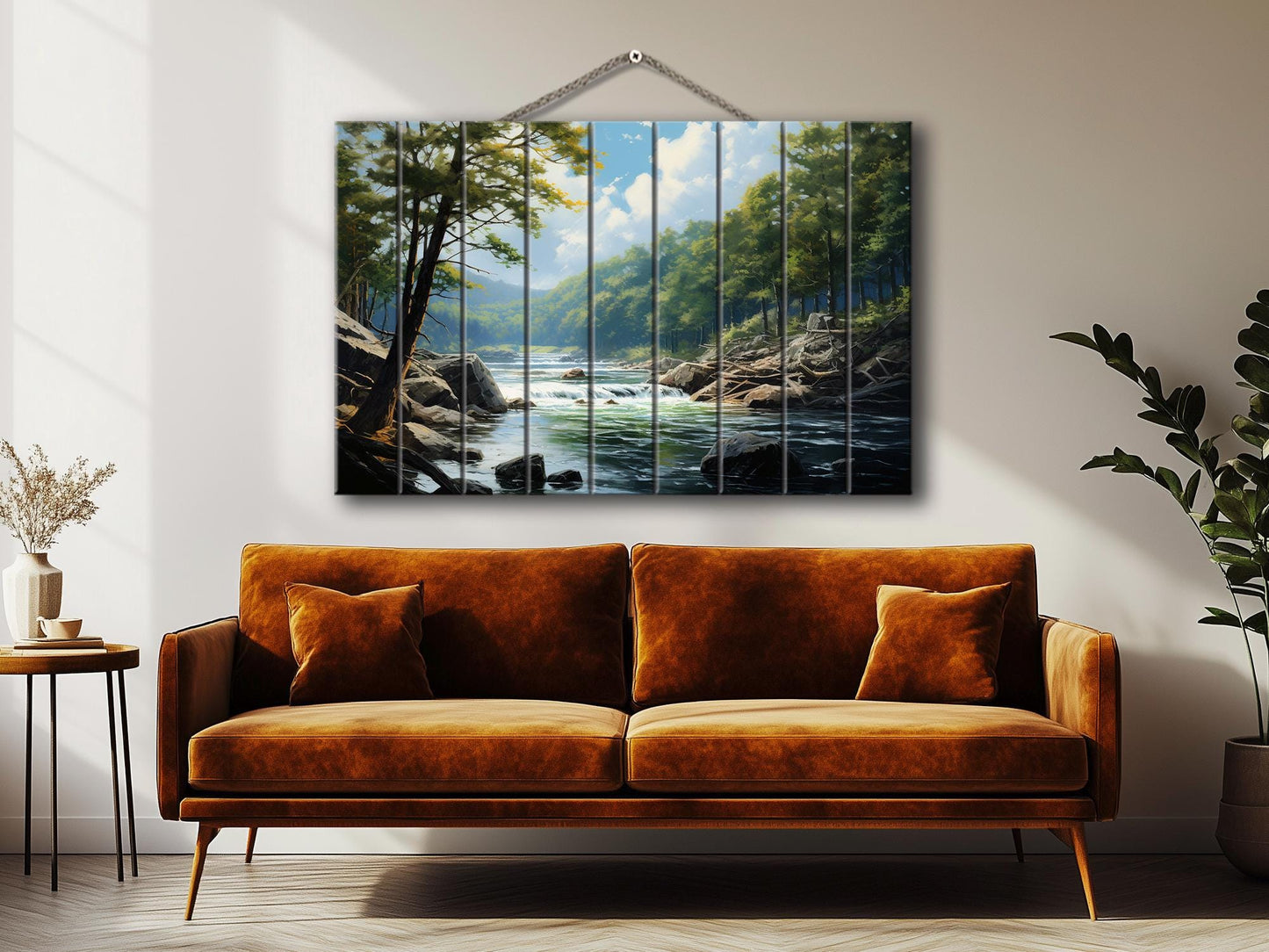 Wisconsin Wood Wall Art - Natural Wood Plank Decor | Wisconsin River Print