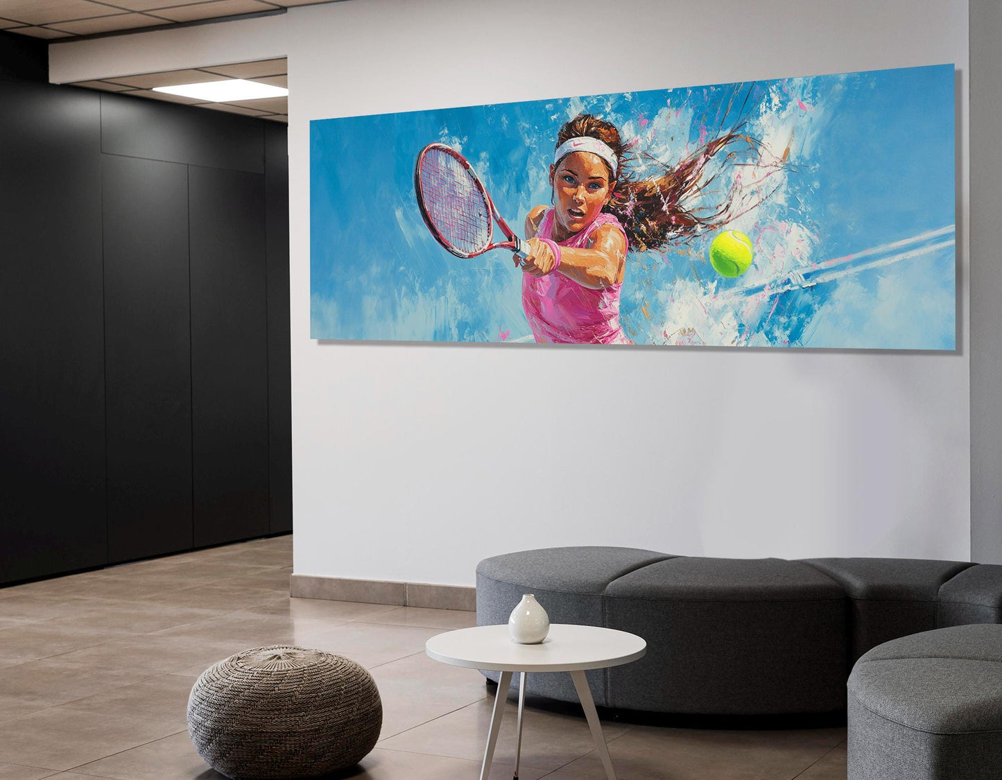 Tennis Wall Art - Framed Tennis Canvas Print | Woman Player Indoor Decor