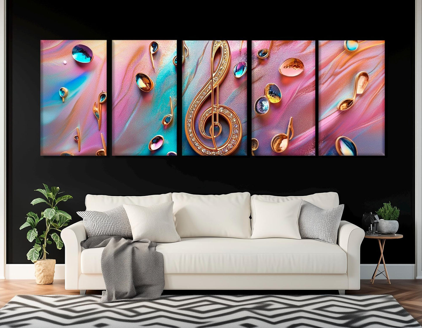 Music Wall Art - Treble Clef Canvas Print | Abstract Music Art, Ready to Hang