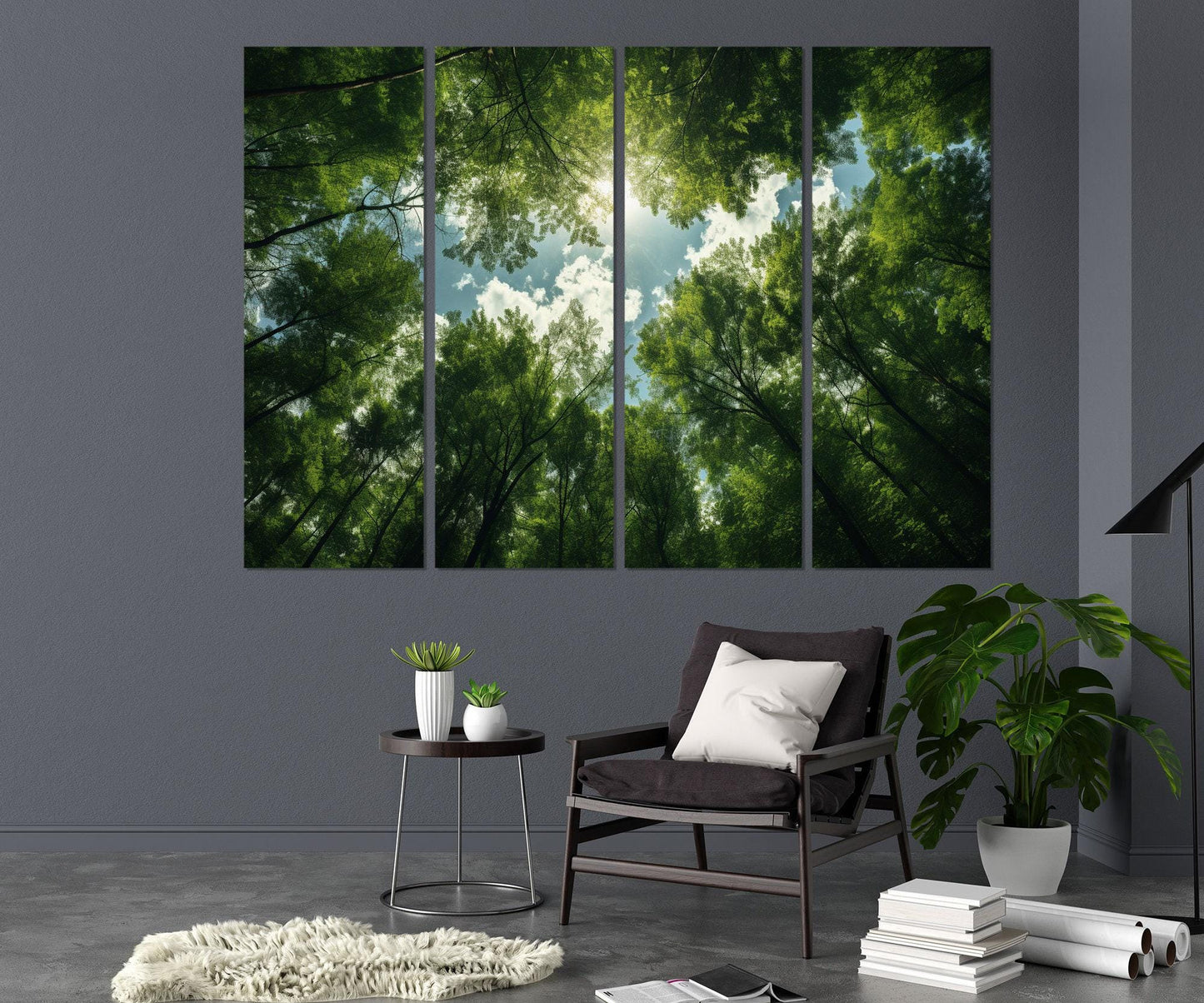 Forest Canvas Print – Nature Wall Art | Framed Green Trees, Ready to Hang