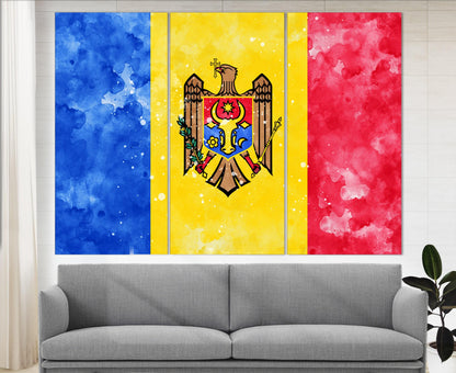 Moldova Flag Canvas - Framed Cotton Canvas Print | Ready to Hang Wall Art
