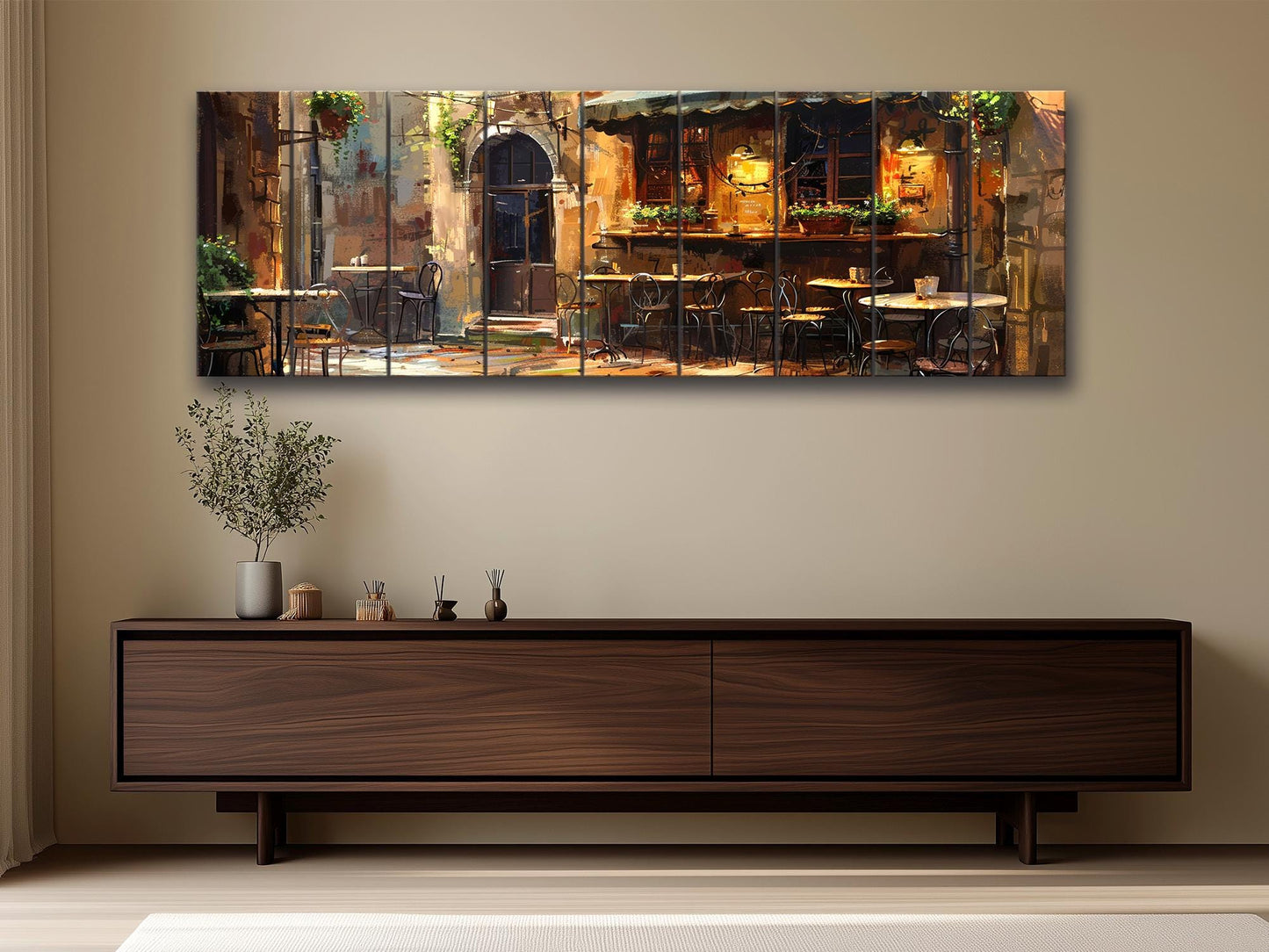 Italian Bistro Wall Art – Rustic Wood Plank Art | Scenic Italy Wood Print
