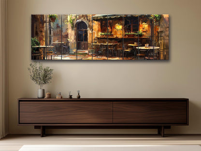 Italian Bistro Wall Art – Rustic Wood Plank Art | Scenic Italy Wood Print