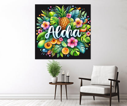 Hawaii Canvas Print, Colorful Aloha Wall Art, Hawaiian Wall Decor, Framed and Ready to Hang