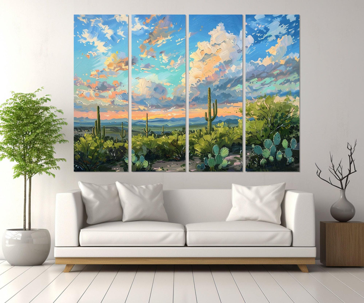 Arizona Desert Canvas Print - Watercolor Art | Framed Wall Art Ready to Hang