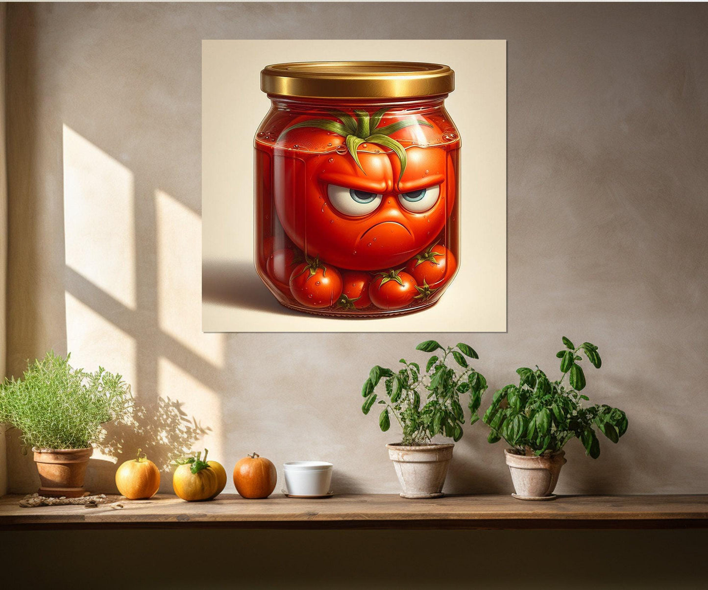 Pickled Tomato Canvas - Framed Kitchen Wall Decor | Ready to Hang Cotton Print