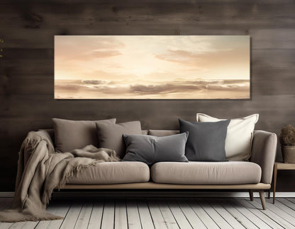 Sepia Ocean Canvas Print – Large Framed Canvas Art | Dramatic Sea Painting