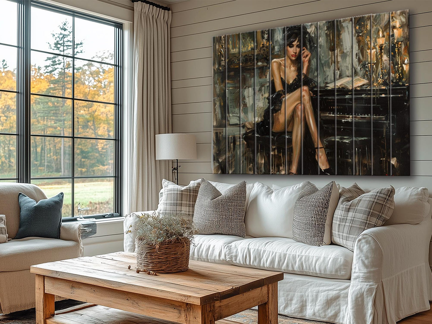 Wood Wall Art - Sexy Woman Poster in Boldini Style | Natural Wood Print, Ready to Hang Decor