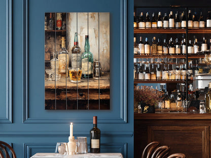 Rustic Bar Print on Natural Wood – Bar Wall Art