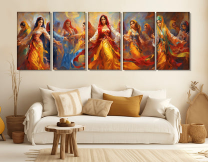 Arab Women Canvas Print - Framed Oriental Wall Art | Ready to Hang Cotton Canvas