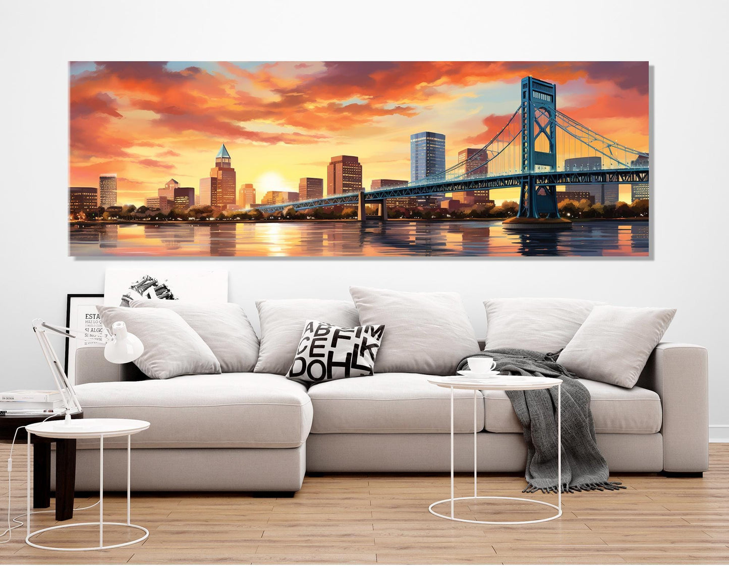 Jacksonville Canvas Print – Abstract City Painting | Gallery Wrapped Cotton Canvas Art