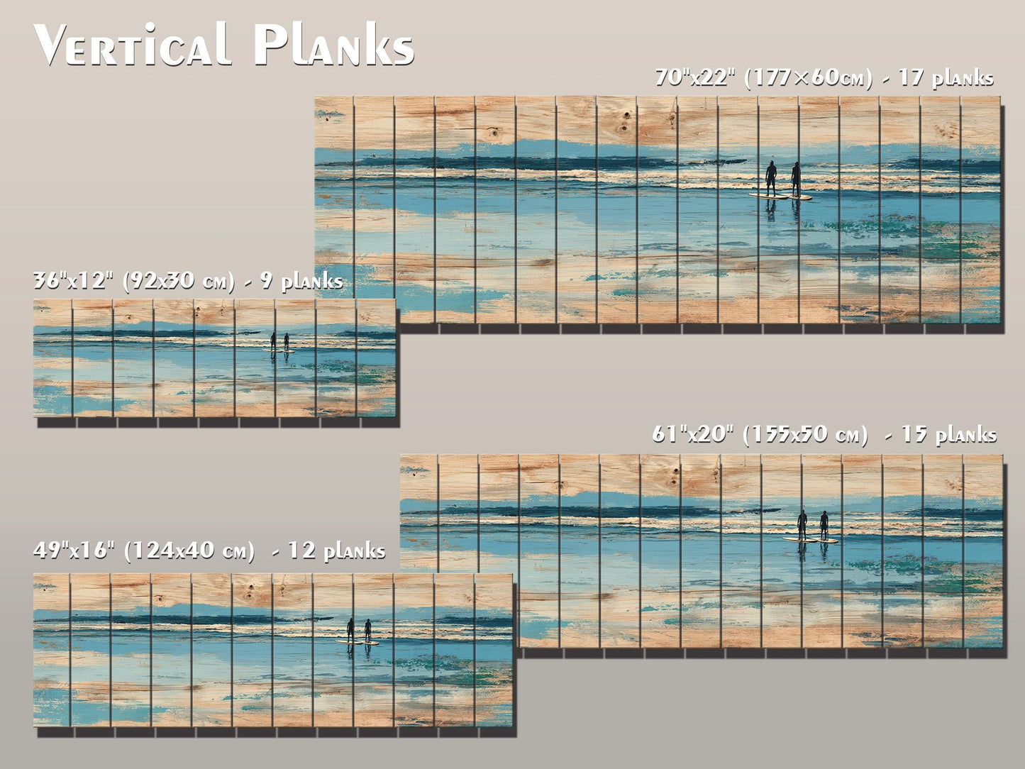 Paddleboard Wall Art – Nautical Coastal Wood Print with Ocean Paddleboard Art