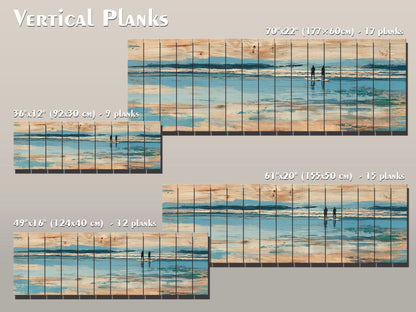 Paddleboard Wall Art – Nautical Coastal Wood Print with Ocean Paddleboard Art