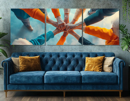Hope Wall Art – Old People Handshake Canvas | Hospital Wall Decor, Ready to Hang