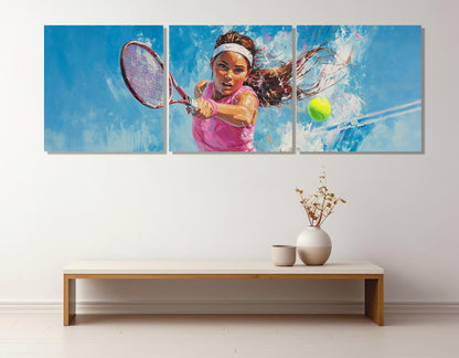 Tennis Wall Art - Framed Tennis Canvas Print | Woman Player Indoor Decor