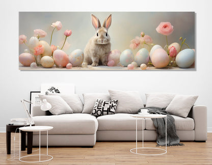 Easter Bunny Canvas Print – Cute Rabbit Wall Art | Nursery Canvas Decor, Framed Ready to Hang