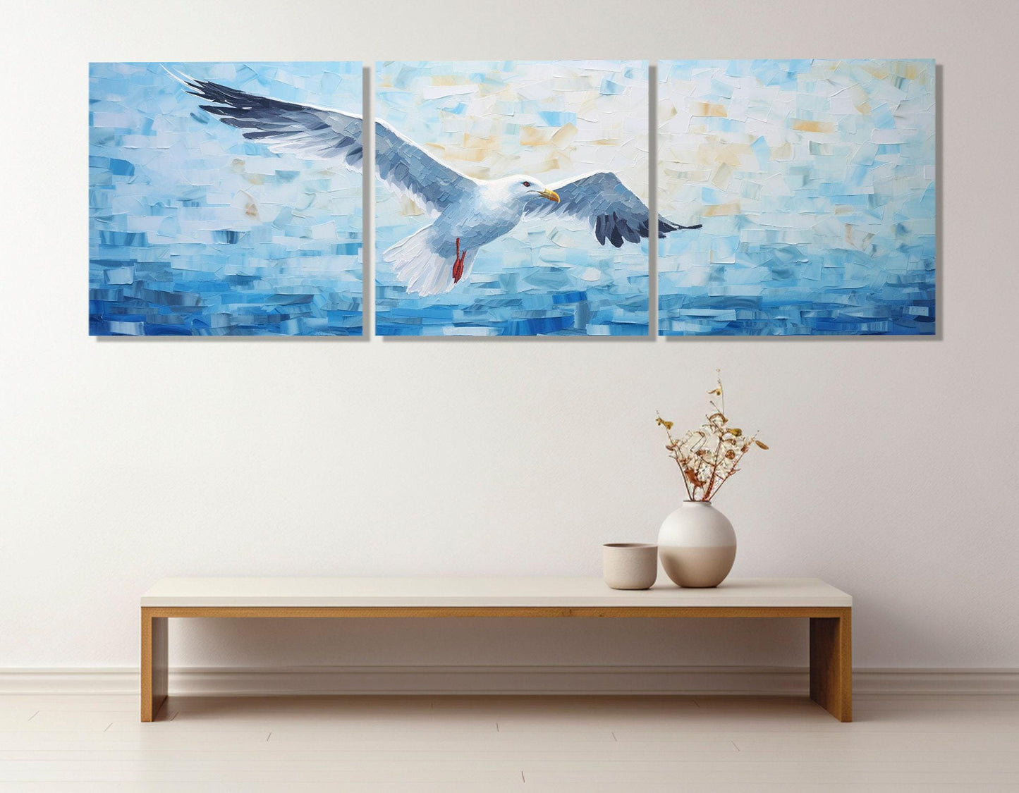 Seagull Canvas Print – Large Wall Art | Ready to Hang Coastal Bird Decor
