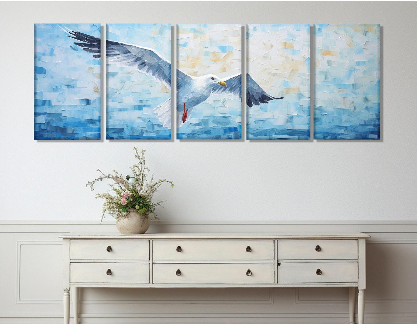 Seagull Canvas Print – Large Wall Art | Ready to Hang Coastal Bird Decor