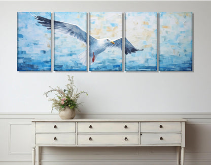 Seagull Canvas Print – Large Wall Art | Ready to Hang Coastal Bird Decor
