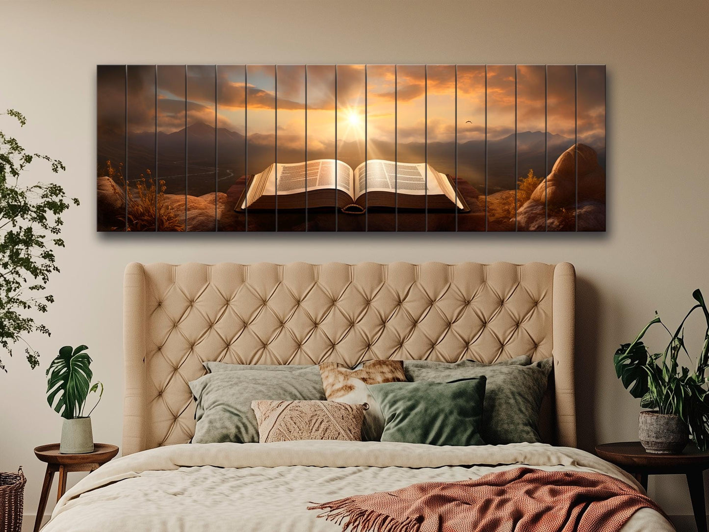 Bible Wall Art – Rustic Bible Print on Wood | Christian Wall Decor & Natural Wood Print