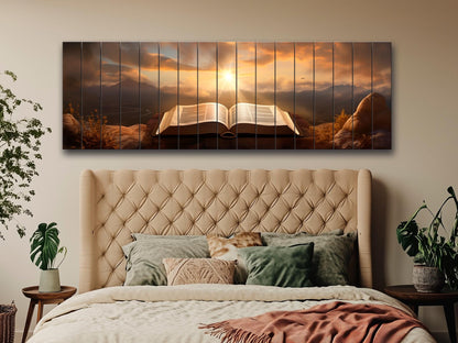 Bible Wall Art – Rustic Bible Print on Wood | Christian Wall Decor & Natural Wood Print