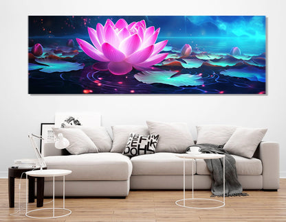 Lotus Flower Canvas Print – Abstract Floral Wall Decor | Framed, Ready to Hang