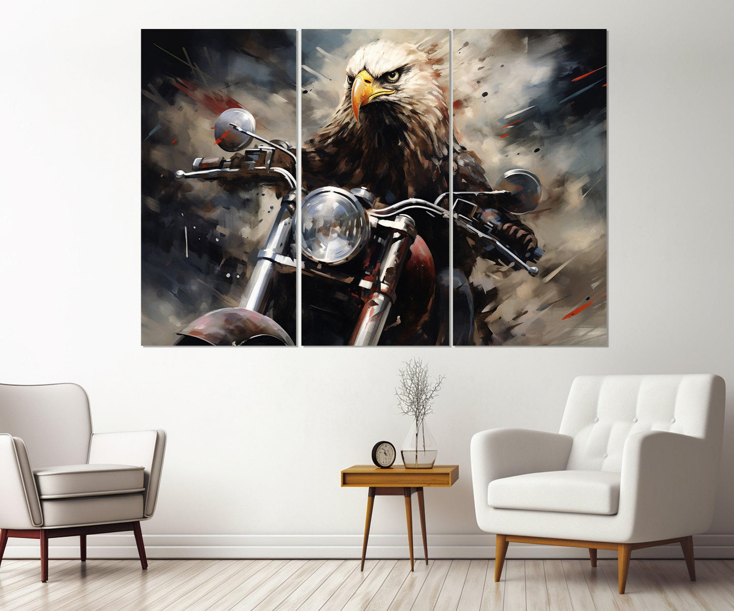 Eagle Biker Canvas Print – Framed Motorcycle Wall Art | Ready to Hang