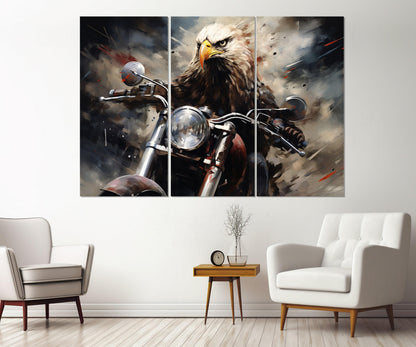 Eagle Biker Canvas Print – Framed Motorcycle Wall Art | Ready to Hang