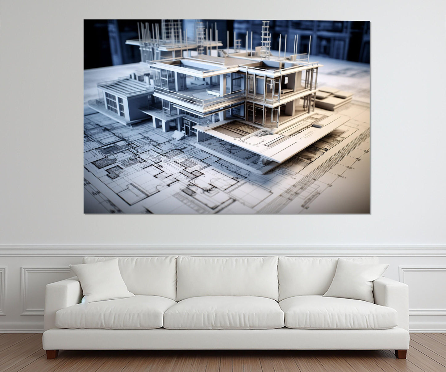 Architect Wall Decor, Architect Gift, Modern Architect Canvas Print, Architect Wall Art, Framed and Ready to Hang