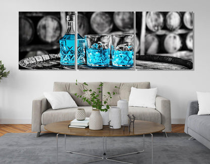Blue Curacao Canvas Print – Abstract Cocktail Wall Art | Ready to Hang Framed Canvas