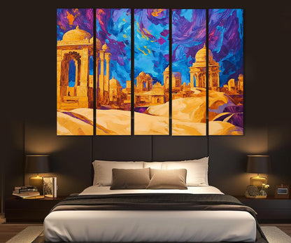 Bada Bagh Canvas Print – Abstract Indian Wall Art on Cotton Canvas, Ready to Hang