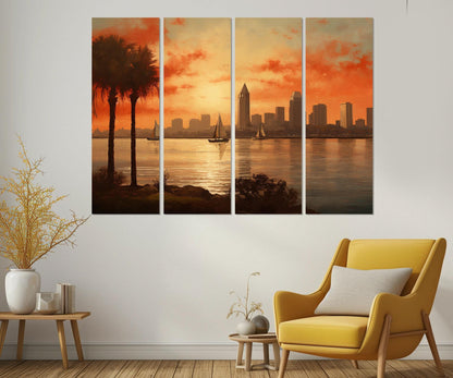 San Diego Canvas Print – Framed Cotton Gallery Wrapped Wall Art For Living Room