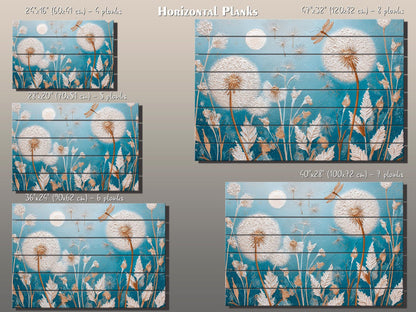 Dandelion Wall Art – Rustic Wood Print | Floral Wood Decor on Smooth Linden