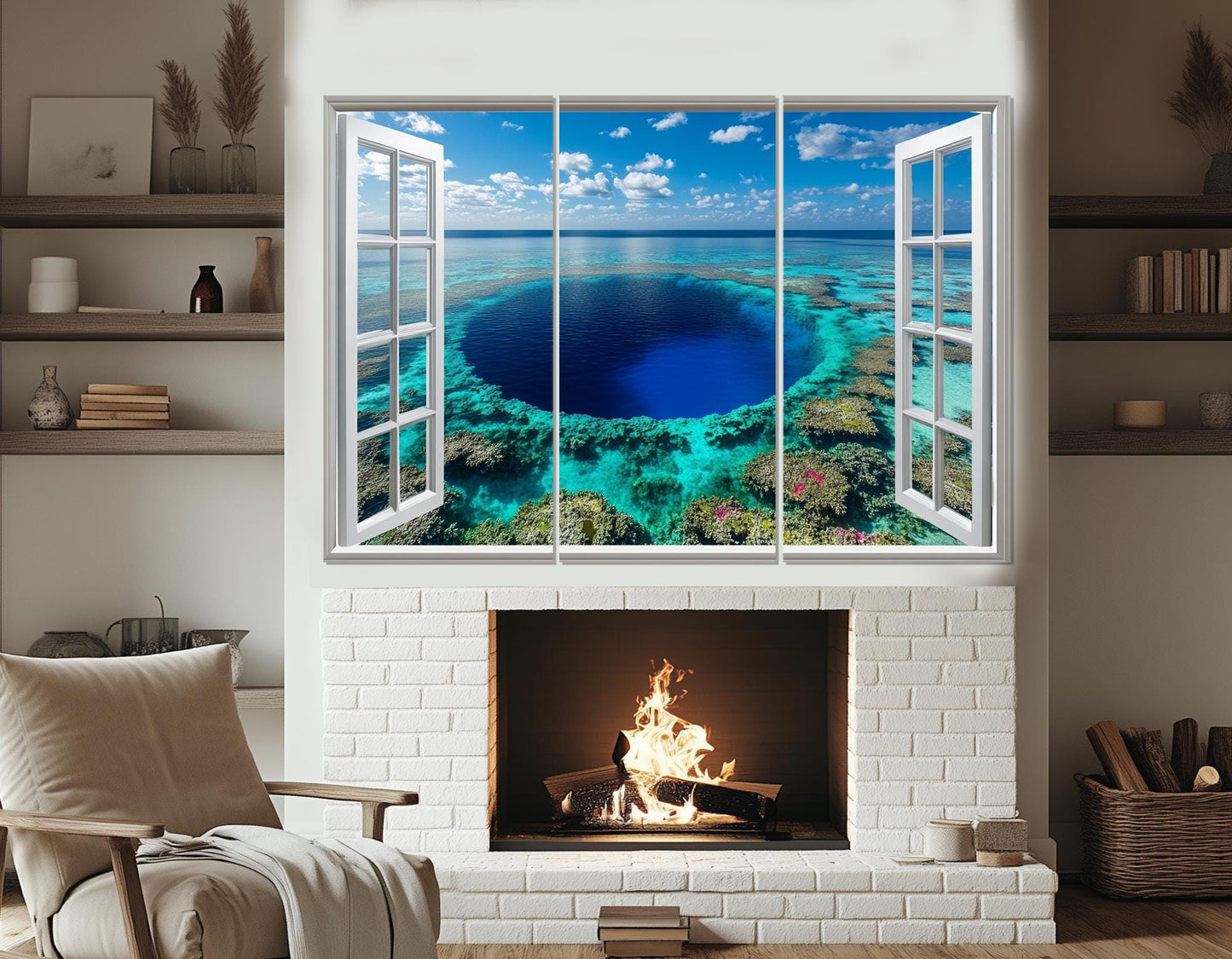 Belize Wall Art – Great Blue Hole Canvas Print | Framed, Ready to Hang