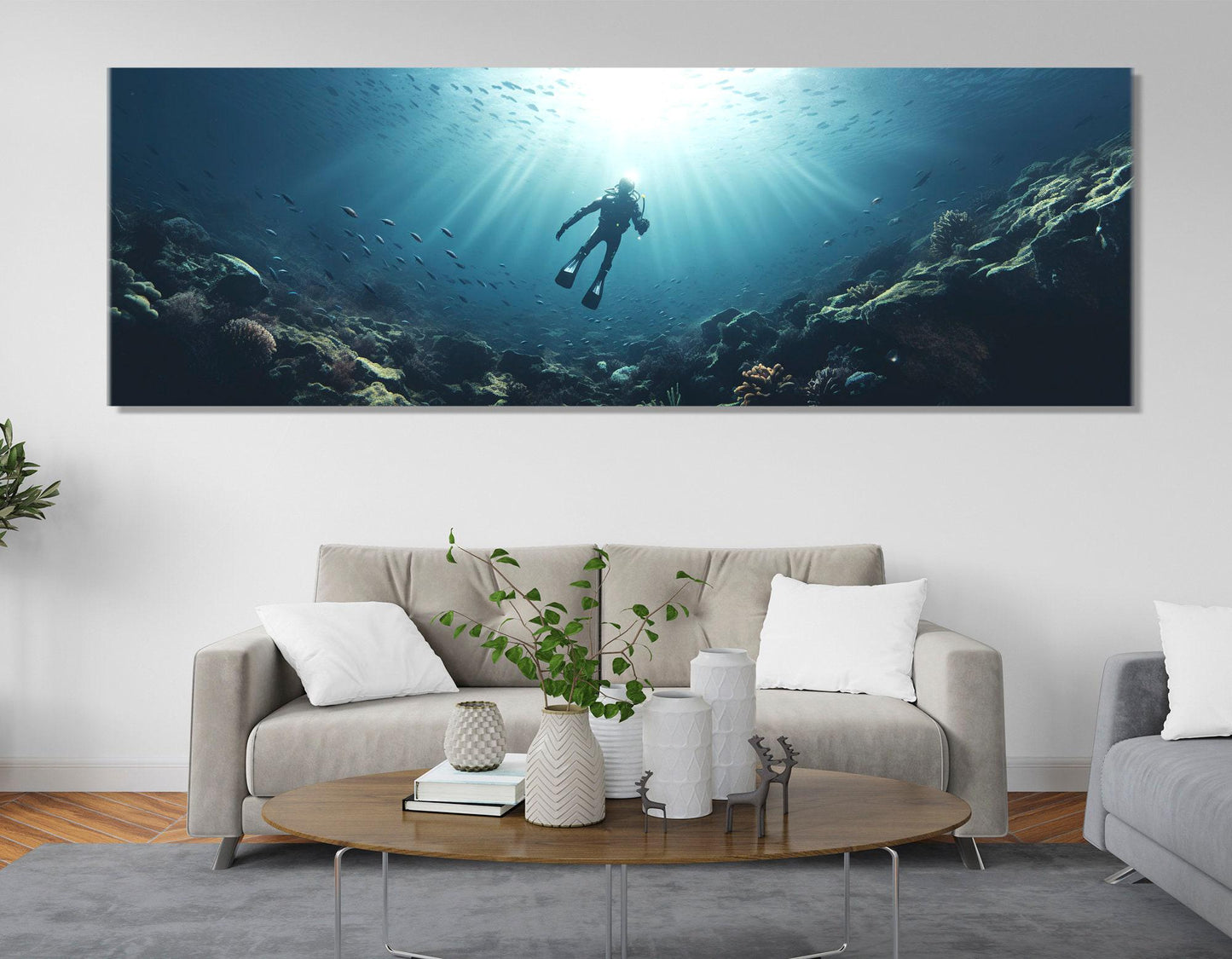 Diving Canvas Print – Large Underwater Wall Art | Ready To Hang Gallery Wrapped Canvas