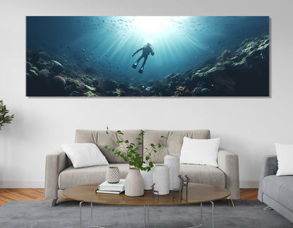 Diving Canvas Print – Large Underwater Wall Art | Ready To Hang Gallery Wrapped Canvas