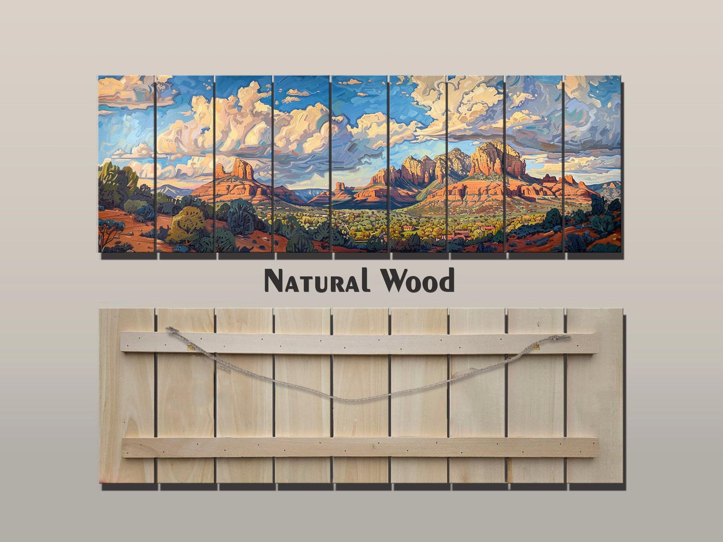 Sedona Wood Wall Art – Rustic Wood Plank Art | Arizona Wall Decor Print