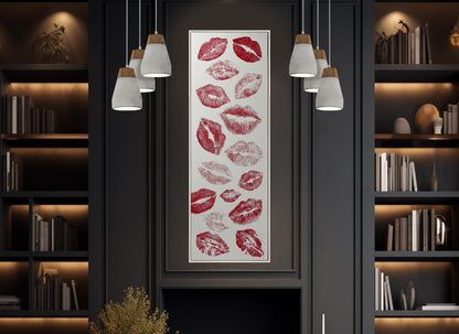 Red Lip Prints Canvas – Romantic Kiss Art | Modern Wall Decor | Ready to Hang