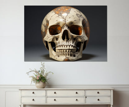 Skull Canvas Print – Gothic Wall Art | Vintage Skull Painting, Ready to Hang