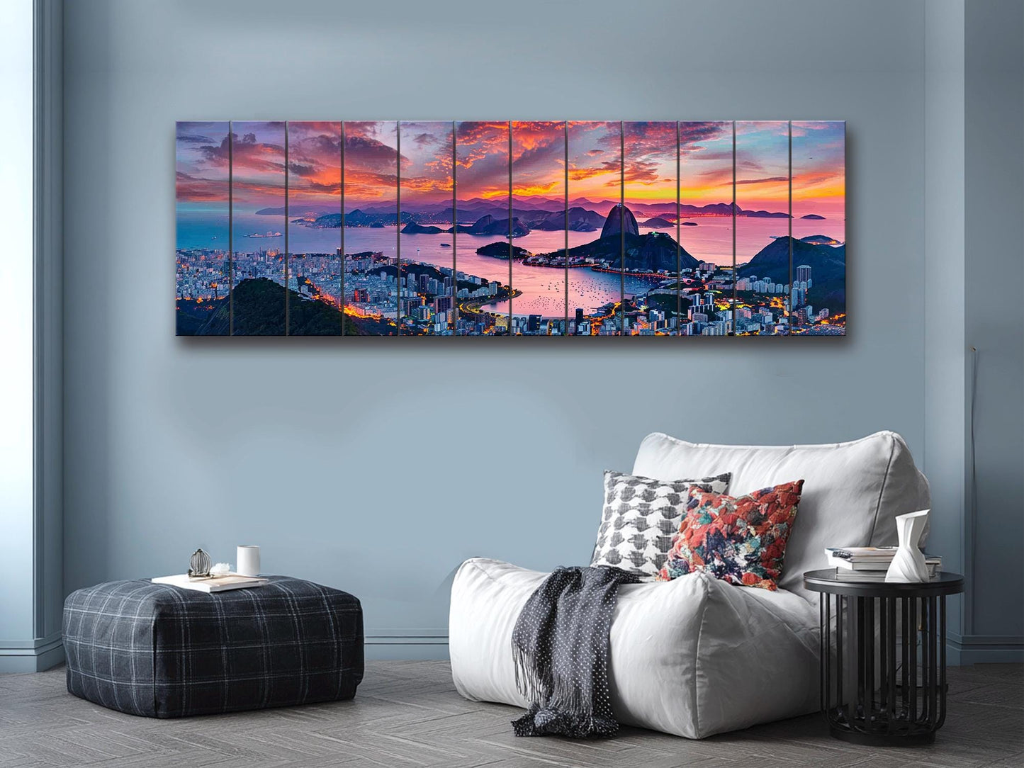 Rio De Janeiro Wall Art – Natural Wood Print, City Skyline Artwork, Ready to Hang