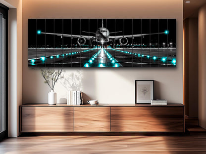 Wooden Wall Art – Scenic Airplane Wall Decor | Plane Panoramic Print on Wood