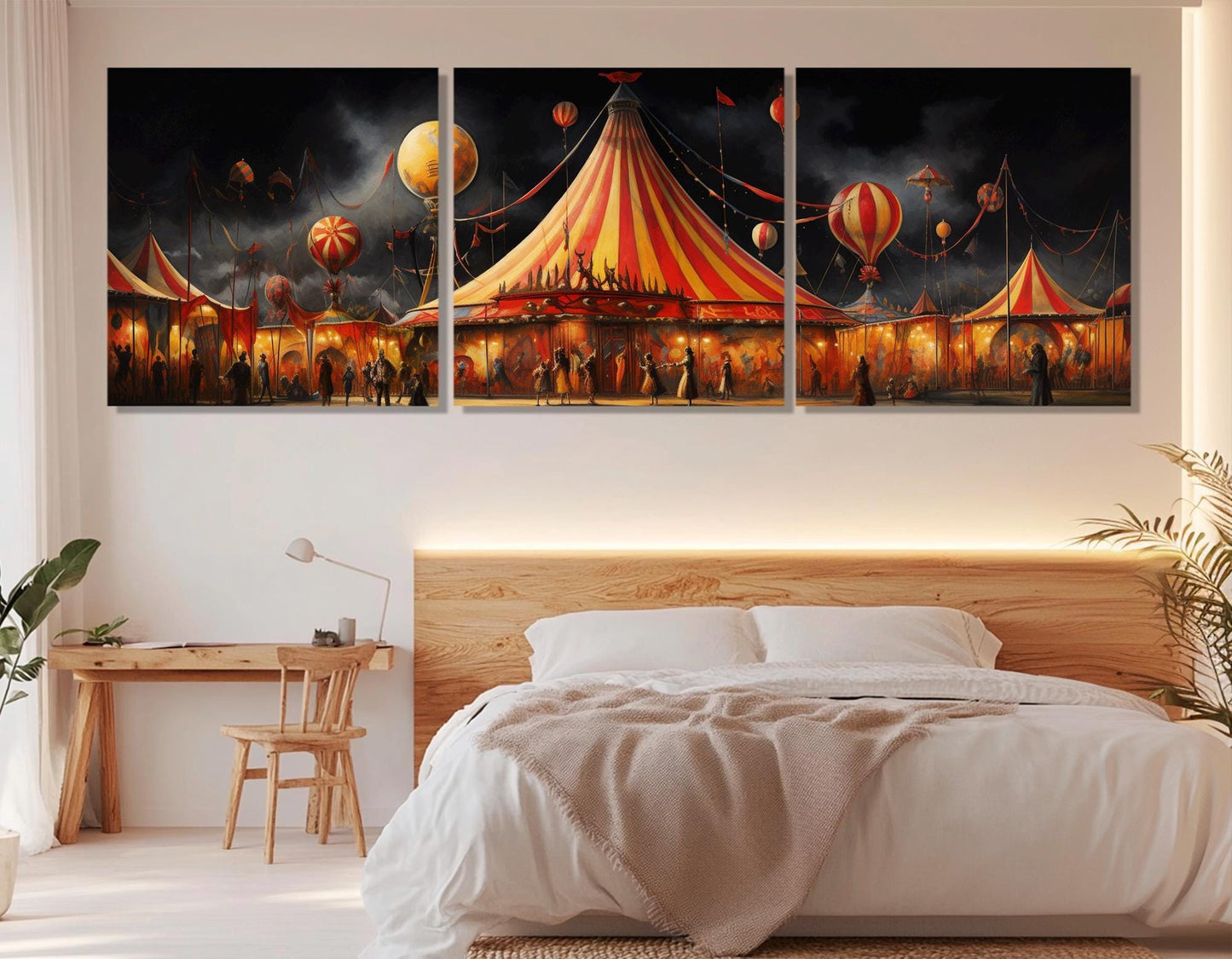 Vintage Circus Painting – Retro Circus Poster | Abstract Wall Art Canvas Print, Ready to Hang